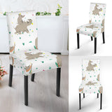 Cute Rhino Pattern Background Dining Chair Slipcover