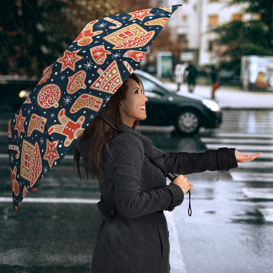 Christmas Gingerbread Cookie Pattern Umbrella