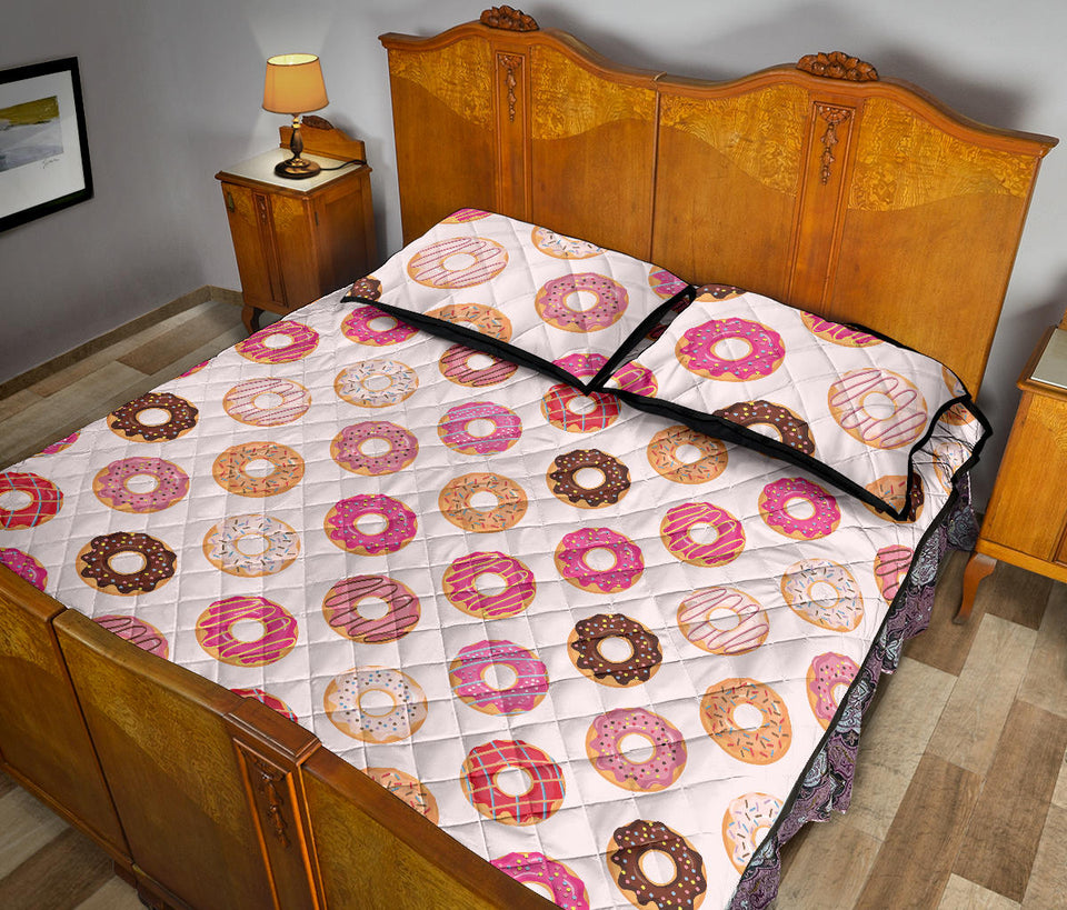 Colorful donut pattern Quilt Bed Set