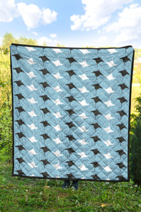 Stingray Pattern Print Design 03 Premium Quilt