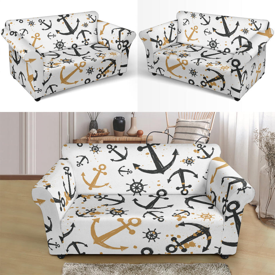 Anchors Rudders Pattern Loveseat Couch Slipcover