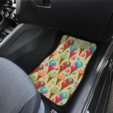 Colorful Ice Cream Pattern Front And Back Car Mats