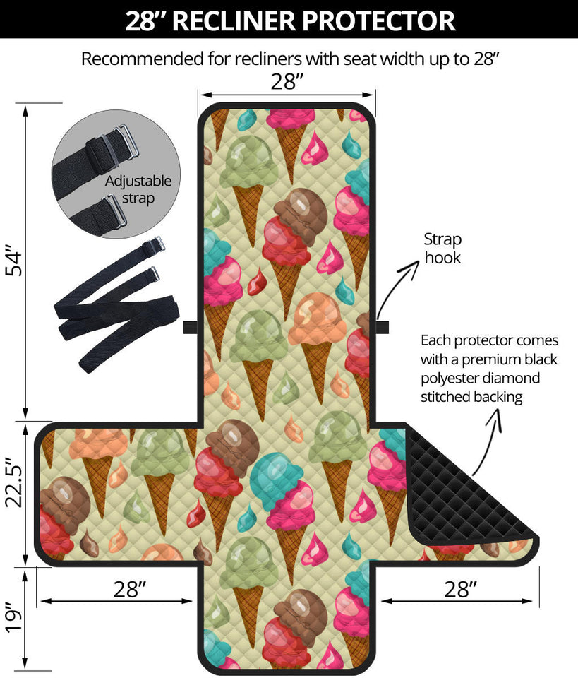 Colorful ice cream pattern Recliner Cover Protector