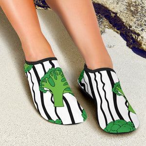 Cool Broccoli Pattern Aqua Shoes