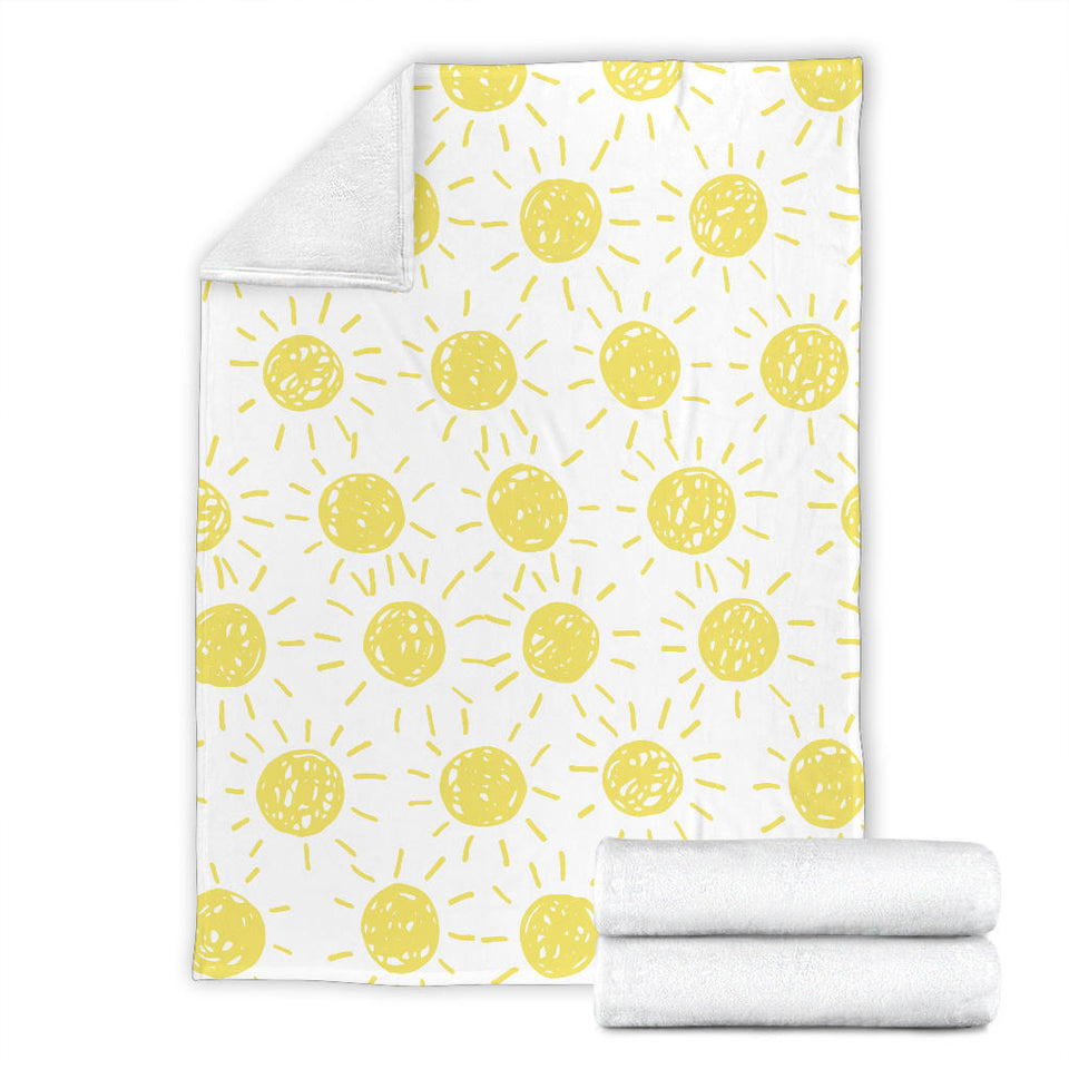 Hand Drawn Sun Pattern Premium Blanket