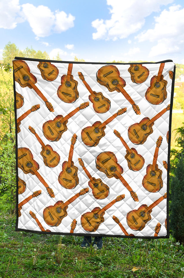 Paint Guitar Pattern Premium Quilt