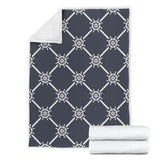 Nautical Steering Wheel Rope Pattern Premium Blanket