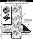 Cute french bulldog head pattern Recliner Cover Protector
