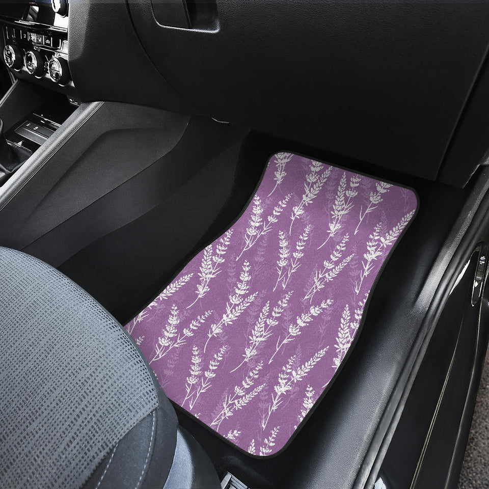 Lavender Flowers Purple Pattern Front Car Mats