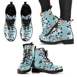 Cute Baby Panda Pattern Leather Boots