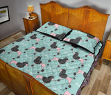 poodle dog green background Quilt Bed Set