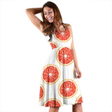 Grapefruit Pattern Sleeveless Midi Dress