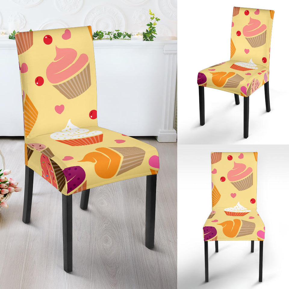 Cake Cupcake Heart Cherry Pattern Dining Chair Slipcover
