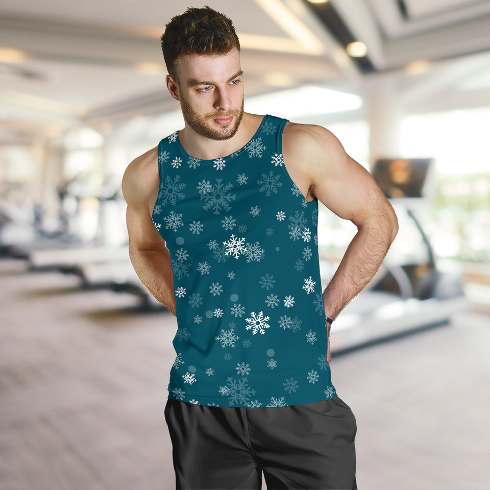 Snowflake pattern dark background Men Tank Top