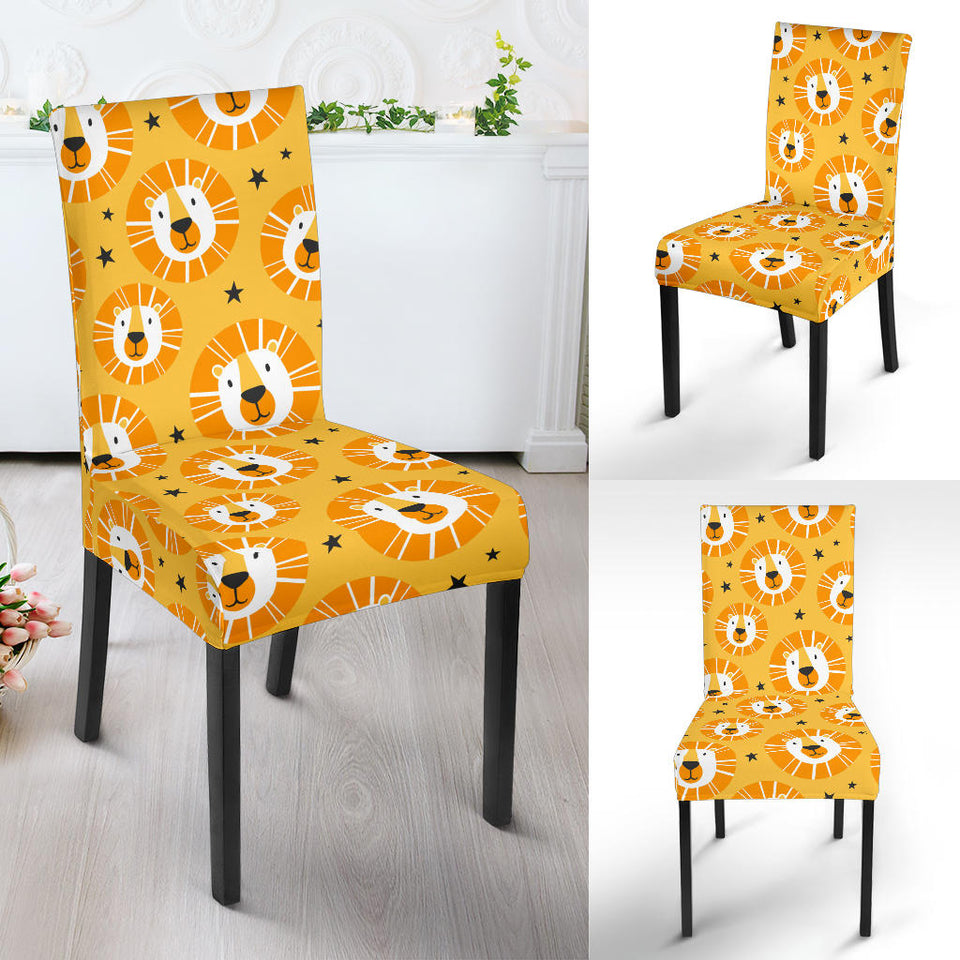 Lion Pattern Print Design 03 Dining Chair Slipcover