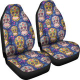 Sugar Skull Flower Pattern  Universal Fit Car Seat Covers