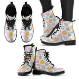 Colorful Onions White Background Leather Boots