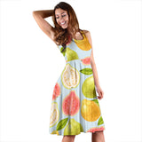 Guava Design Pattern Sleeveless Midi Dress