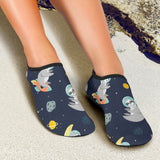 Cute Sloth Astronaut Star Planet Rocket Pattern Aqua Shoes