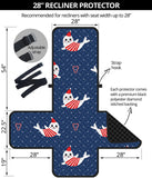Cute sea lion seal christmas hat candy cane heart pattern Recliner Cover Protector