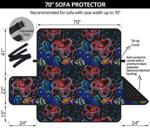 Octopus sea wave tropical fishe pattern Sofa Cover Protector