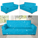 Airplane Destinations Blue Background Sofa Slipcover