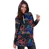 Octopus Sea Wave Tropical Fishe Pattern Women'S Hoodie Dress