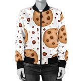 Chocolate Chip Cookie Pattern Women'S Bomber Jacket