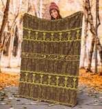 Egypt Hieroglyphics Pattern Print Design 03 Premium Blanket