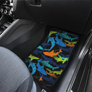 Colorful Shark Front And Back Car Mats