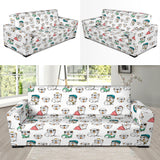 English Bulldog Pattern Print Design 03 Sofa Slipcover