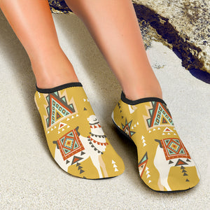 Camels Ethnic Motif Pattern Aqua Shoes