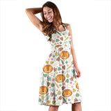 Lion Pattern Print Design 04 Sleeveless Midi Dress