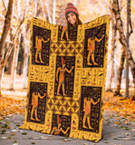 Egypt Hieroglyphics Pattern Print Design 05 Premium Blanket