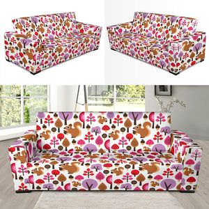 Squirrel Pattern Print Design 02  Sofa Slipcover