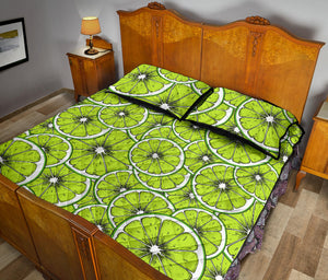 Slices of Lime design pattern Quilt Bed Set