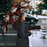Red Snake Skull Pattern Umbrella
