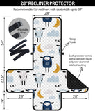 Cute sleeping sheep moon cloud pattern Recliner Cover Protector