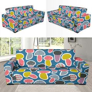 Colorful Mushroom Design Pattern Sofa Slipcover
