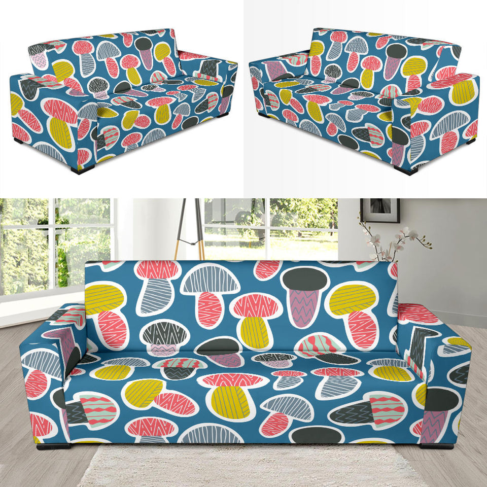 Colorful Mushroom Design Pattern Sofa Slipcover