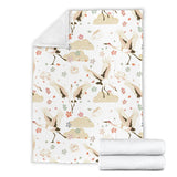 Beautiful Japanese Cranes Pattern Premium Blanket
