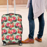 Beautiful Flamingo Tropical Palm Leaves Hibiscus Pateern Background  Luggage Covers