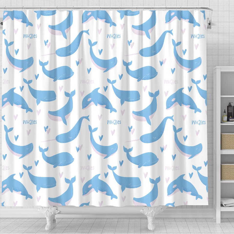 Blue Whale Pattern Shower Curtain Fulfilled In US