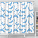 Blue Whale Pattern Shower Curtain Fulfilled In US