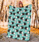 Hedgehog Pattern Print Design 03 Premium Blanket