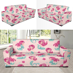 Cute Little Mermaid Pattern Sofa Slipcover