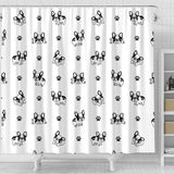 Cute French Bulldog Paw Pattern Shower Curtain Fulfilled In US