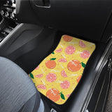 Grapefruit Yellow Background Front Car Mats