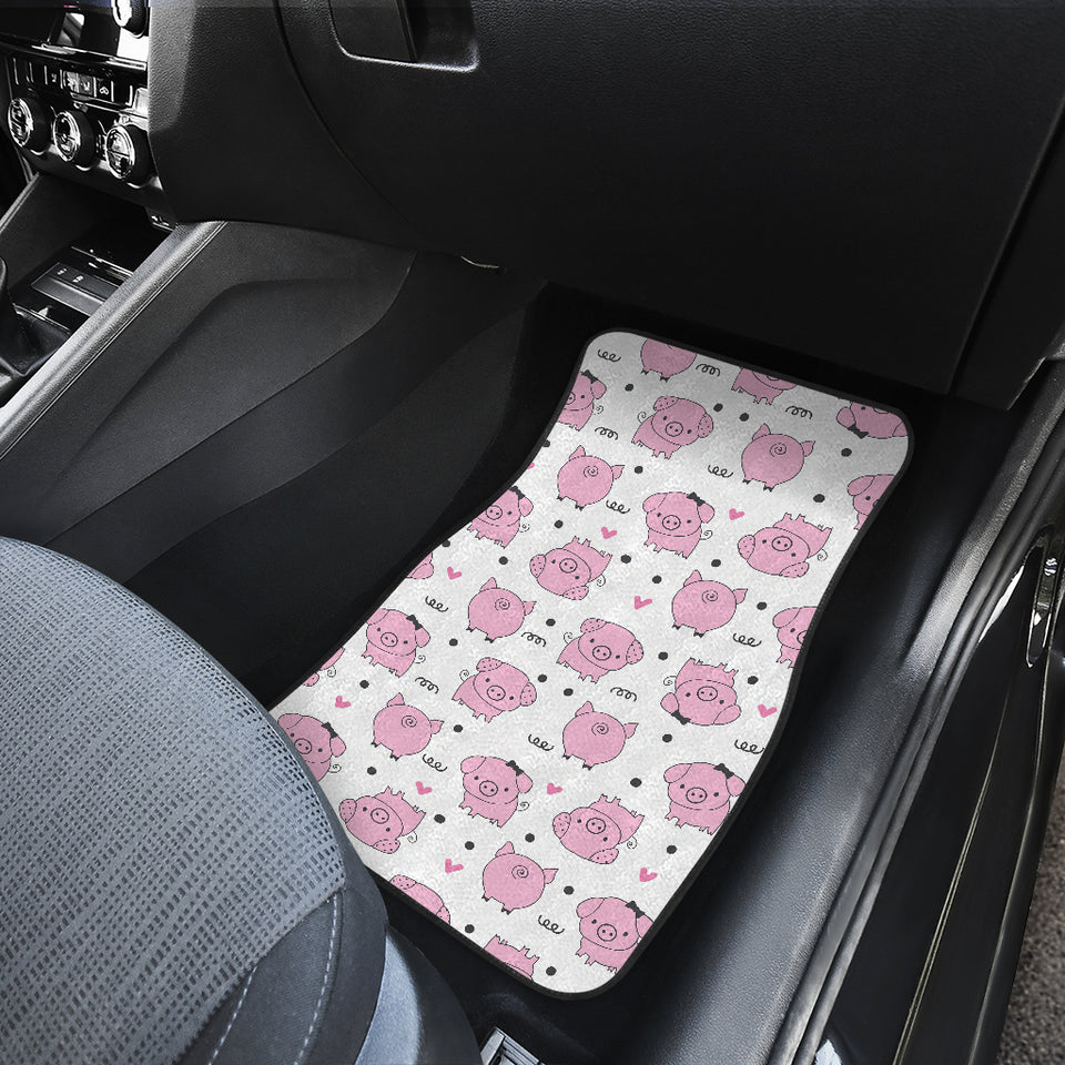 Pig Pattern Print Design 03 Front and Back Car Mats