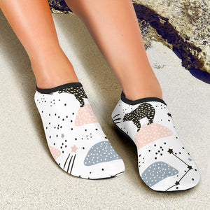 Polar Bears Star Poka Dot Pattern Aqua Shoes